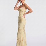 Casmae | Embroidered Strap Fitted Maxi Dress