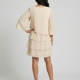 Lilabeth | Layered Flare Sleeve Knee Length Dress