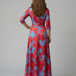 Liasette | Cross Wrap Neck Midi Dress