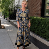 Tesrina | Ornate Floral Print Relaxed Midi Dress
