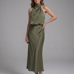 Veramarie | Halter Draped Midi Dress