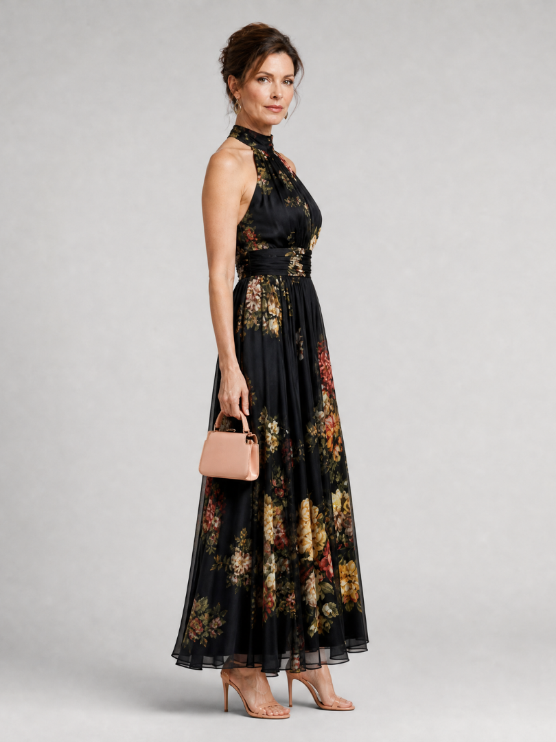 Serathea | Floral Halter Neck Midi Dress