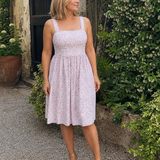 Nilasia | Square Neck Floral Print Knee Length Dress