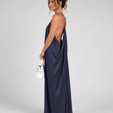 Velbelle | Sleeveless Soft Neck Flowing Maxi Dress