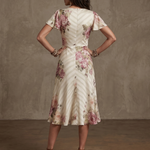Valthea | Floral Wrap Ruched Midi Dress