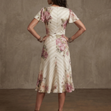 Valthea | Floral Wrap Ruched Midi Dress