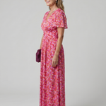 Mirawynne | Short Sleeve Ditsy Floral Print Midi Dress