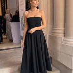 Permae | Strapless Structured Bodice Midi Dress