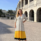 Cellora | Polka Dot Color Block Everyday Midi Dress