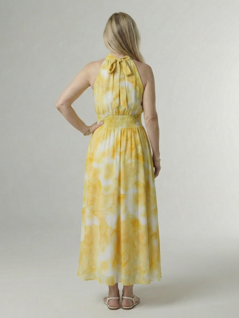 Penlora | Gathered Halter Midi Dress