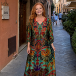 Belrose | Ornate Bohemian Print Loose Fit Midi Dress