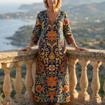 Callamae | Clean Ornate Floral Midi Dress