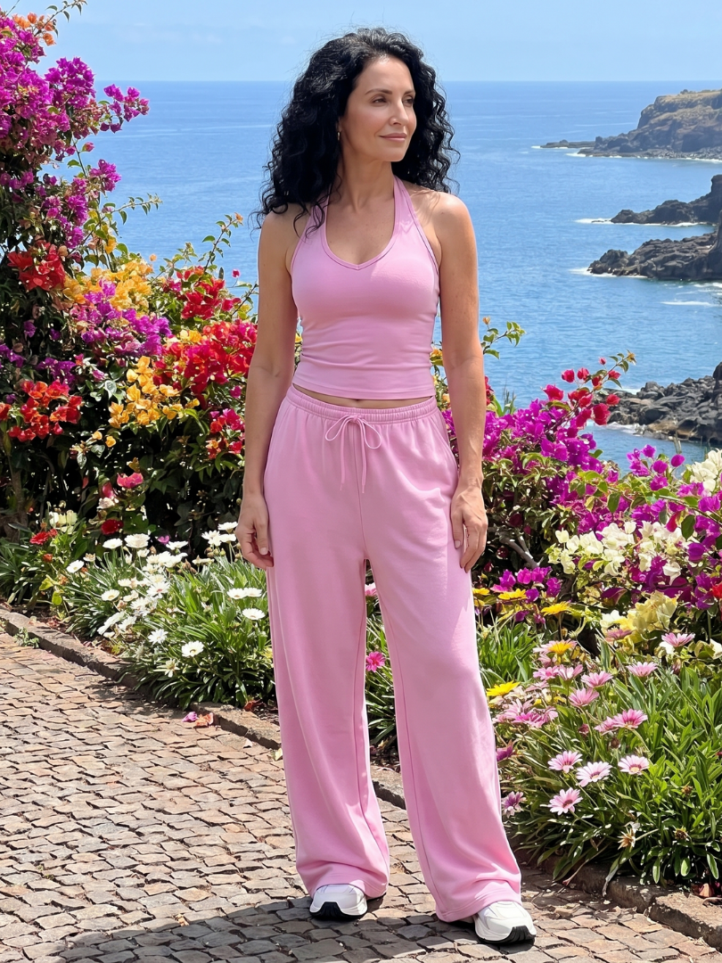 Valmae | Sleeveless Scoop Neck Top And Wide Leg Pants Set