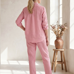 Elisette | Long Sleeve Shirt Tapered Pants Set