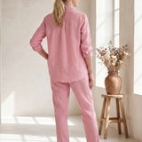 Elisette | Long Sleeve Shirt Tapered Pants Set