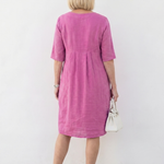 Linnthea | Gathered Front Half Sleeve Knee Length Dress