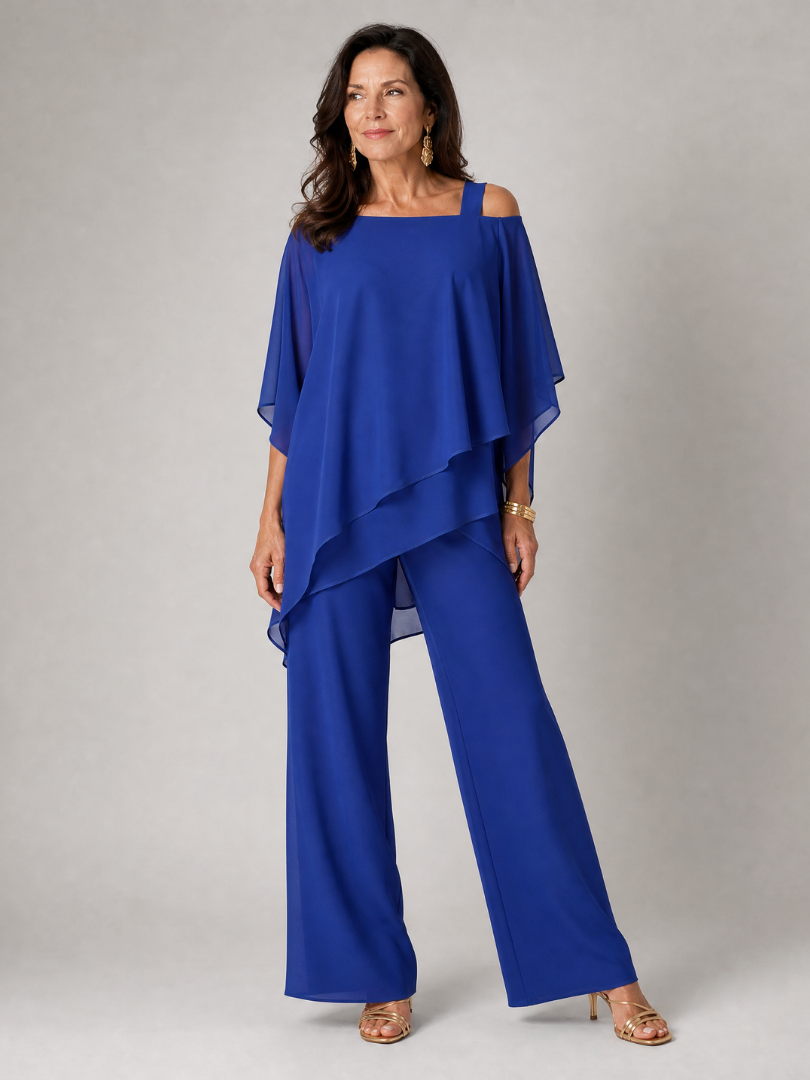 Taliadra | Layered Asymmetrical Two Piece Pant Set