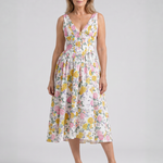 Dalrose | Sleeveless Floral V Neck Midi Dress