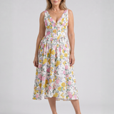 Dalrose | Sleeveless Floral V Neck Midi Dress