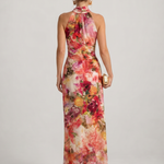 Norette | Halter Neck Floral Print Maxi Dress