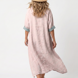 Giada | Embroidered Panel Relaxed Pocket Midi Dress