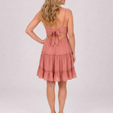 Velina | Spaghetti Strap Lace Bodice Knee Length Dress