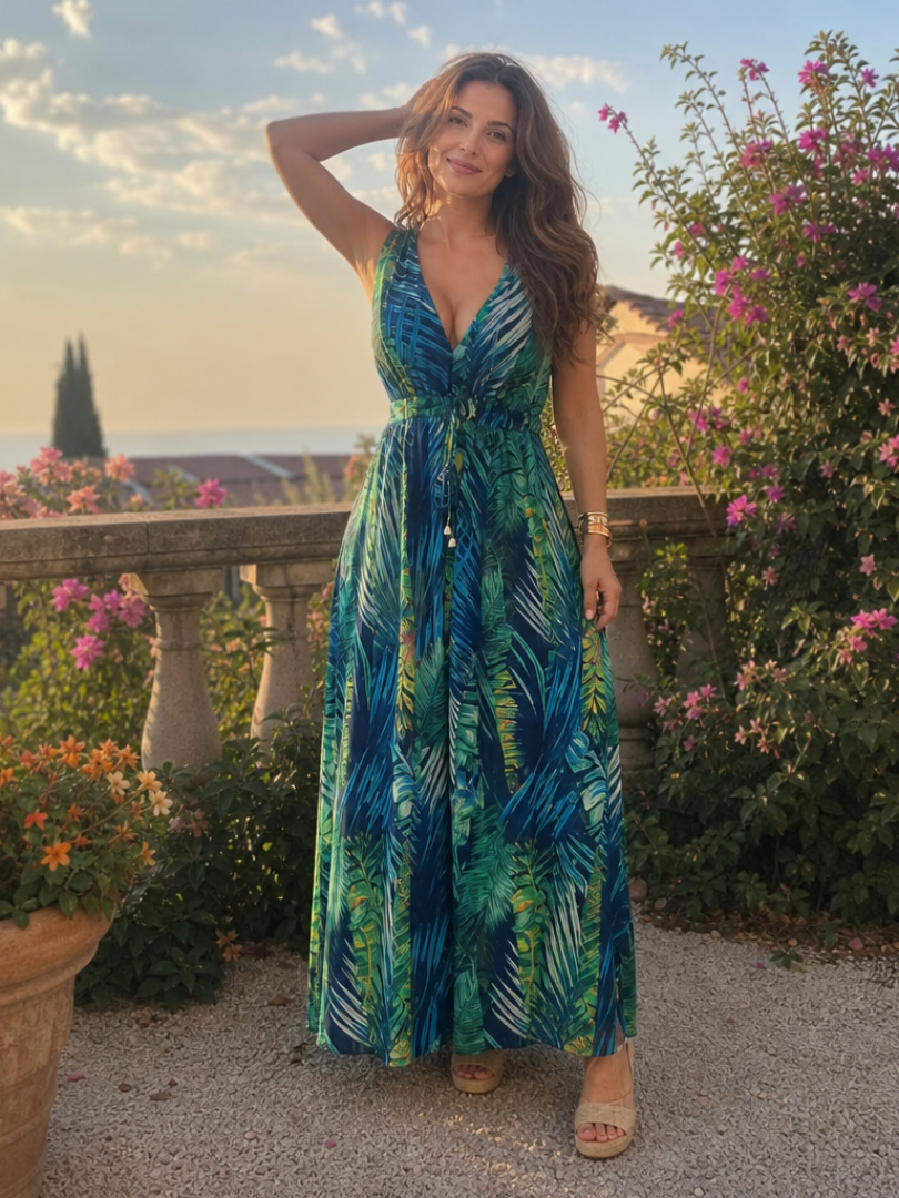 Velmae | Sleeveless Empire Waist Midi Dress