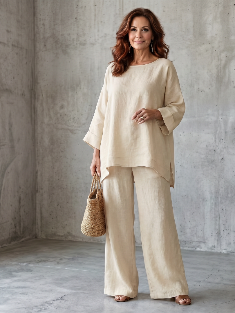 Saffa | Oversized Tunic Wide Leg Pant Set