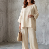 Saffa | Oversized Tunic Wide Leg Pant Set