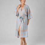 Fiossa | Floral Satin Wrap Lounge Robe