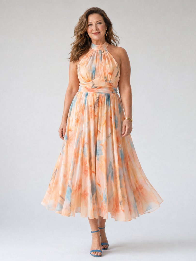 Calra | Soft Halter Midi Dress
