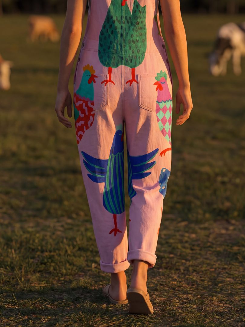 Suriney | Hen Motif Jumpsuit