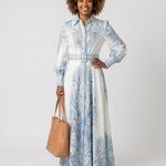 Versette | High Neck Printed Long Sleeve Maxi Dress