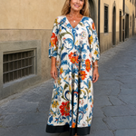Linnwen | Botanical Scroll Print Everyday Pocket Midi Dress