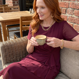 Callassa | Short Sleeve Layered Hem Midi Dress