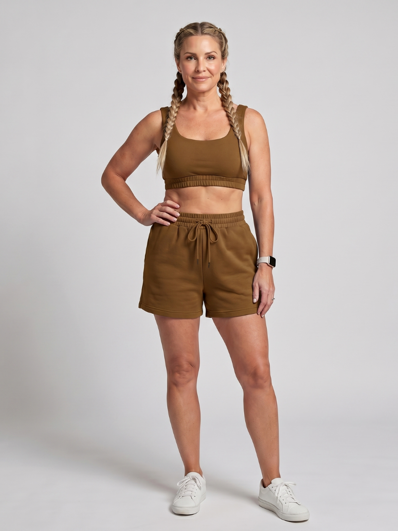 Taletta | Sleeveless Scoop Neck Crop Top And Shorts Set