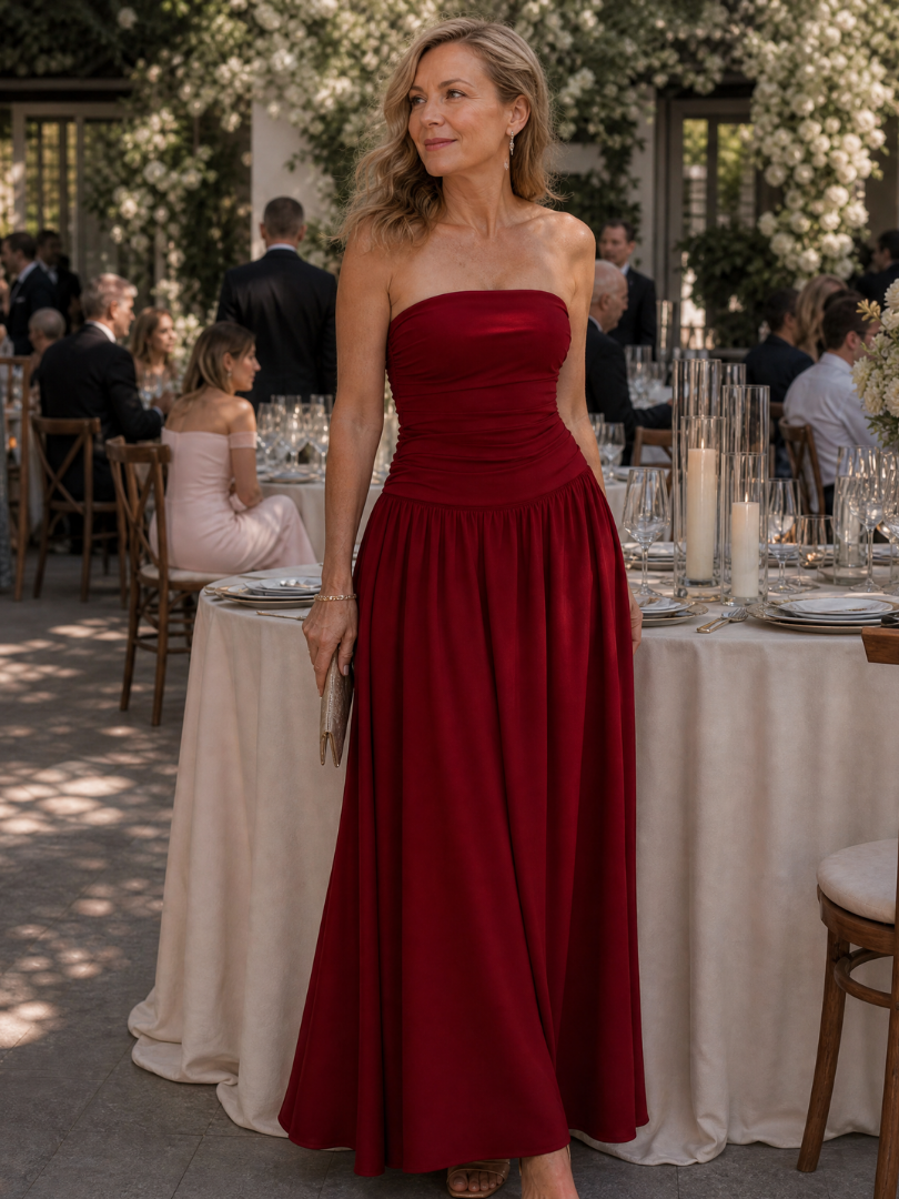 Sabwyn | Strapless Ruched Bodice Midi Dress