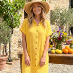 Briavia | Short Sleeve Front Pockets Knee Length Dress