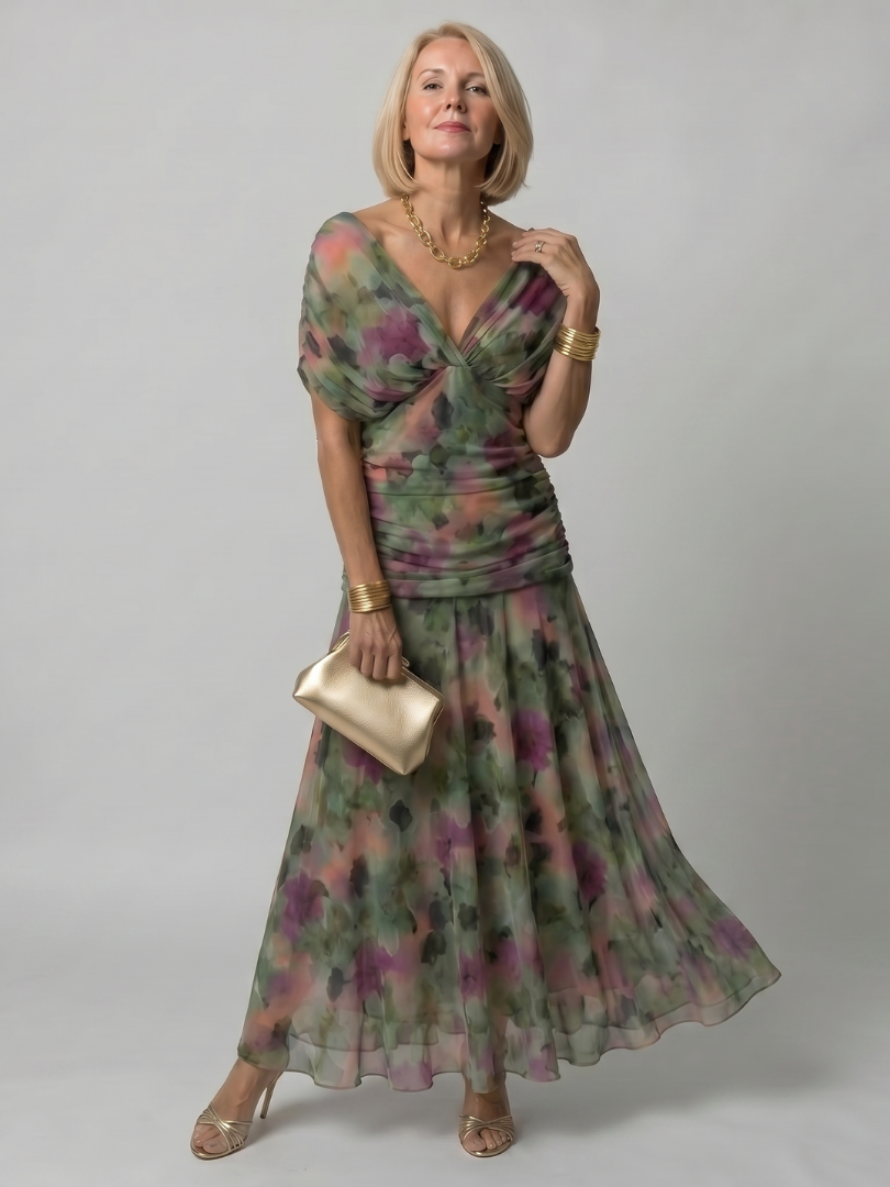 Calmarie | Off Shoulder Flow Midi Dress