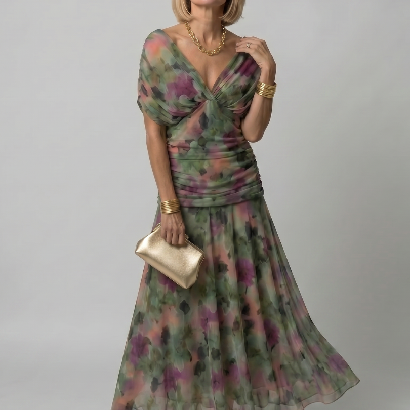 Calmarie | Off Shoulder Flow Midi Dress