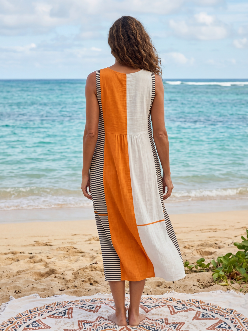 Senvia | Color Block Stripe Midi Dress