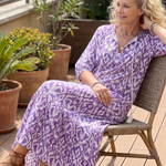 Linnra | Printed Tassel Tie Midi Dress