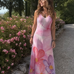 Orlasette | Watercolor Flower Sleeveless Flowing Midi Dress
