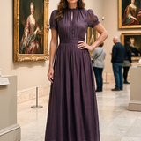 Valssa | Gathered Waist Keyhole Maxi Dress