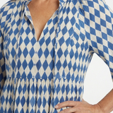 Deldra | Diamond Print Tiered Midi Dress