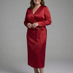Corassa | Long Sleeve Wrap Tie Midi Dress