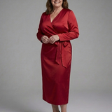 Corassa | Long Sleeve Wrap Tie Midi Dress