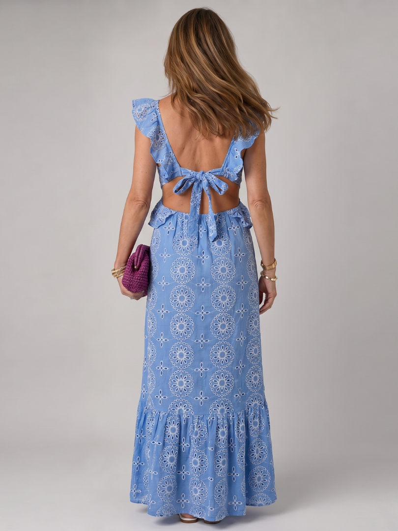 Corala | Sleeveless Ruffle Detail Midi Dress