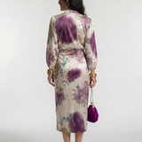Miravia | Cross Wrap Tie Waist Printed Midi Dress