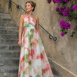 Linnla | Watercolor One Shoulder Flowing Maxi Dress